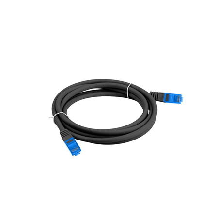 Lanberg | Patchcord Cat.6A S/FTP LSZH CCA Black Fluke Passed | PCF6A-10CC-0050-BK | 0.5 m | Black