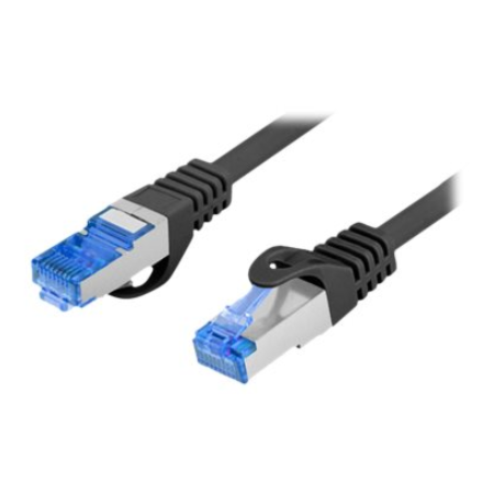 Lanberg | Patchcord Cat.6A S/FTP LSZH CCA Black Fluke Passed | PCF6A-10CC-0050-BK | 0.5 m | Black