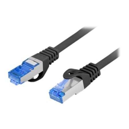 Lanberg | Patch cable - CAT 6a | RJ-45 - male | RJ-45 - male | 1 m | Black | RAL 9004