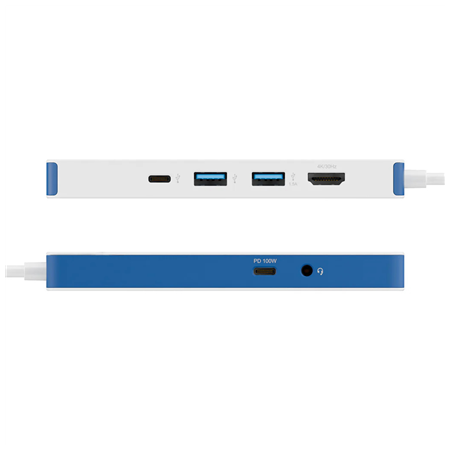 Hyper HyperDrive Flex 8 Port USB-C Hub, White/Blue | HD4102BUGL | HDMI ports quantity 1
