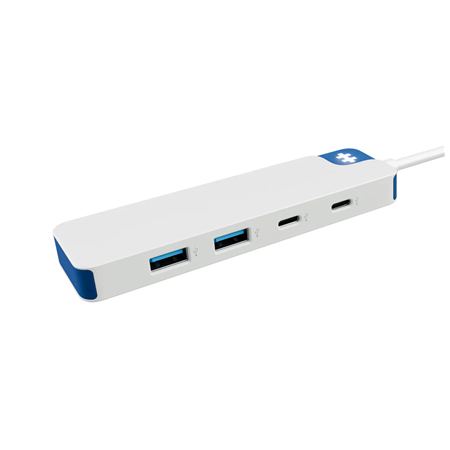 Hyper HyperDrive Flex 4 Port USB-C Combo Hub, White/Blue | HD5200BUGL