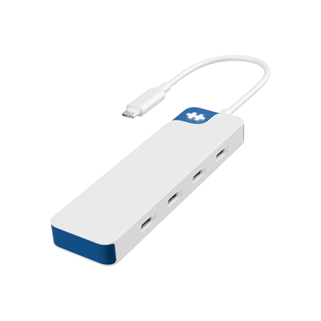 Hyper HyperDrive Flex 4 Port USB-C Hub, White/Blue | HD5201BUGL