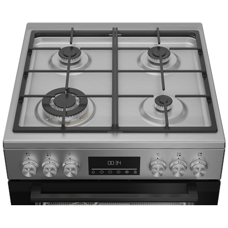 BEKO Cooker | FBMA61330GXDT | Hob type Gas | Oven type Electric | Stainless Steel | Width 60 cm | Grilling | LED | Depth 60 cm |