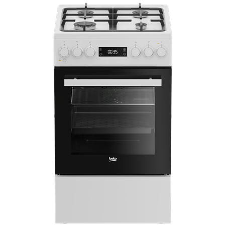 BEKO Cooker | FSM51339DWDS | Hob type Gas | Oven type Electric | White | Width 50 cm | Grilling | LED | Depth 60 cm | 60 L