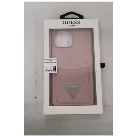 SALE OUT. Guess GUHCP13XPSATPP iPhone 13 Pro Max 6,7" różowy/pink hardcase SaffianoTriangle Logo Cardslot DIRTY PACKAGING | SALE