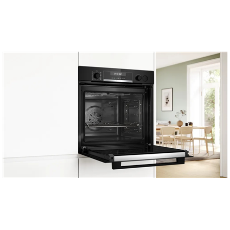 Bosch Oven | HRG578BB7 | 71 L | Electric | Pyrolysis | Knobs | Steam function | Height 59.5 cm | Width 59.4 cm | Black