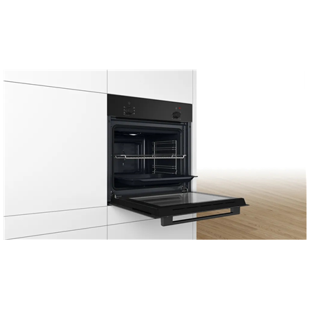 Bosch Oven | HBF010BA1 | 66 L | Electric | Manual | Knobs | Height 59.5 cm | Width 59.4 cm | Black