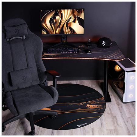 Arozzi Zona Round Floor Pad | Black/Gold