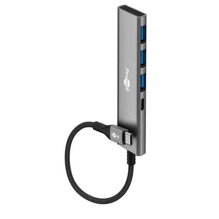 Goobay Slim 4-Port USB Hub, USB-C to USB-C/USB-A, 5 Gbit/s | 76562