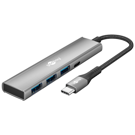 Goobay Slim 4-Port USB Hub, USB-C to USB-C/USB-A, 5 Gbit/s | 76562