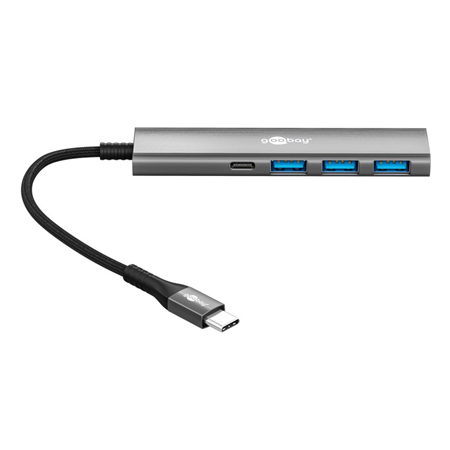 Goobay Slim 4-Port USB Hub, USB-C to USB-C/USB-A, 5 Gbit/s | 76562