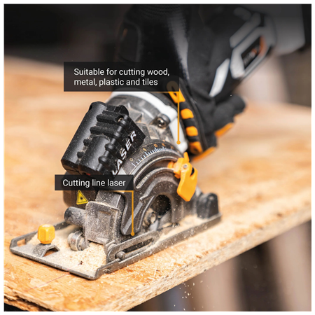 Batavia B.V. | 18V Cordless Mini Circular Saw 89mm, Without Battery and Charger