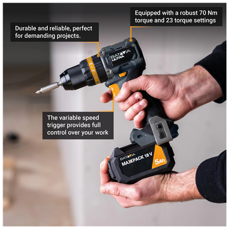 Batavia B.V. 18V Cordless Brushless Combi Drill 70 Nm, Without Battery and Charger