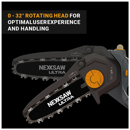 Batavia B.V. | 18V Nexxsaw Cordless Brushless One-Hand Chainsaw V3 Ultra, Without Battery and Charger | 17.78 cm | Chainsaw