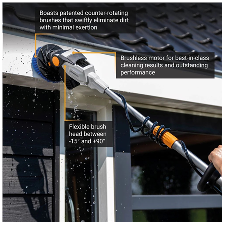 Batavia B.V. | 18V Twin Brush - Cordless Brushless Telescopic Power Scrubber, Without Battery and Charger | IPX7