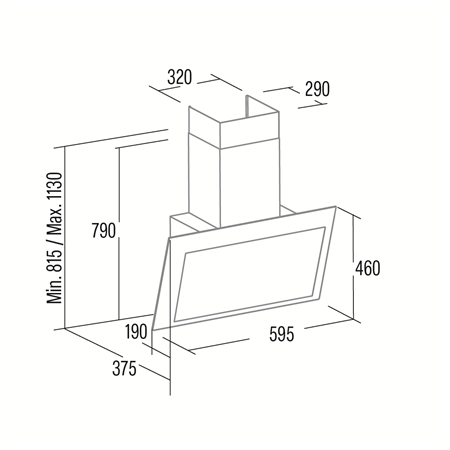 CATA Hood | THALASSA PRO 60 GWH | Wall mounted | Energy efficiency class A+++ | Width 60 cm | 842 m³/h | Electronic | LED | Whit