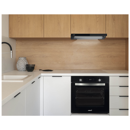 CATA Hood | TFH 6830 GBK | Telescopic | Energy efficiency class A+++ | Width 60 cm | 795 m³/h | Electronic | LED | Black Glass