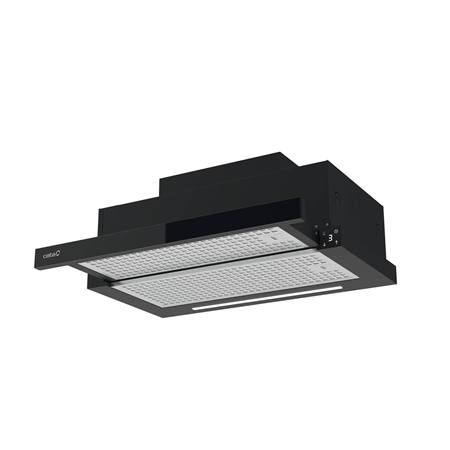 CATA Hood | TFH 6830 GBK | Telescopic | Energy efficiency class A+++ | Width 60 cm | 795 m³/h | Electronic | LED | Black Glass