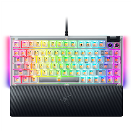 Razer Hot-swappable Mechanical Gaming Keyboard | BlackWidow V4 75% | Gaming Keyboard | Wired | US | Phantom White Edition | USB