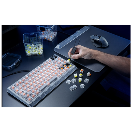 Razer Hot-swappable Mechanical Gaming Keyboard | BlackWidow V4 75% | Gaming Keyboard | Wired | US | Phantom White Edition | USB