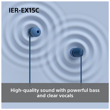 Sony Earbuds | IER‑EX15C | Wired | In-ear | Microphone | Blue