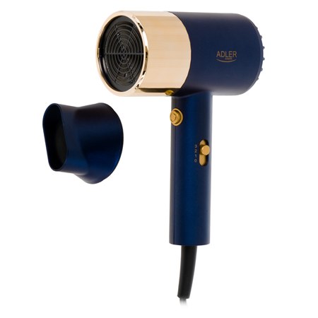 Adler Hair dryer | AD 2280 | 1800 W | Number of temperature settings 3 | Blue/Gold