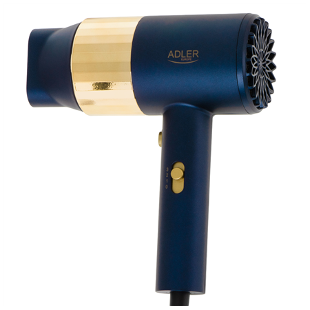 Adler Hair dryer | AD 2280 | 1800 W | Number of temperature settings 3 | Blue/Gold