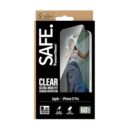 PanzerGlass Screen protector | Apple | iPhone 17 Pro | Transparent | Ultra-Wide Fit w. EasyAligner