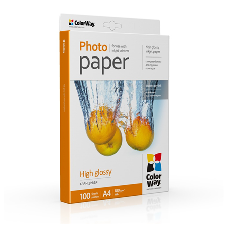 ColorWay Photo Paper, 100 sheets | 180 g/m² | A4 | High Glossy