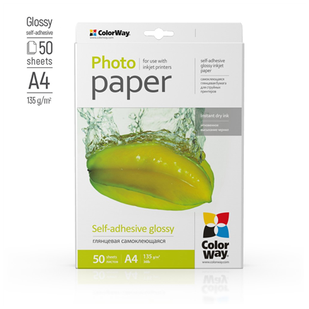 ColorWay Photo Paper, 50 sheets | 135 g/m² | A4 | Glossy