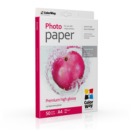 ColorWay Photo Paper, 50 sheets | 255 g/m² | A4 | Premium High Glossy
