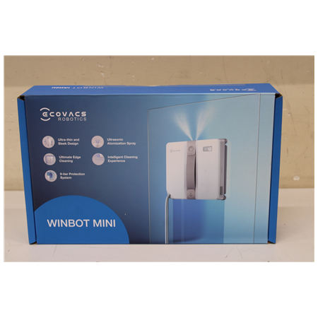 SALE OUT. Ecovacs Windows Cleaner Robot | WINBOT MINI GREY | Corded | Grey | DAMAGED PACKAGING, USED, DIRTY, MISSING LIQUID BOTT