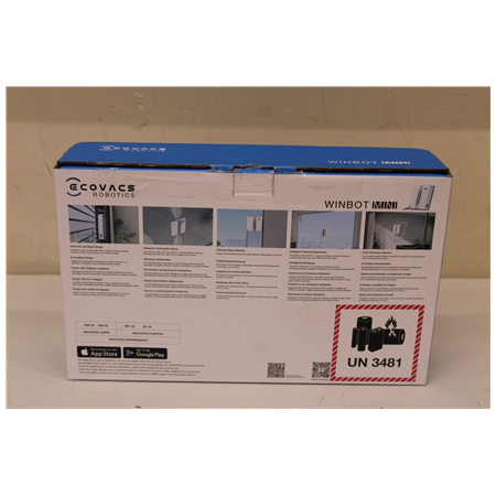 SALE OUT. Ecovacs Windows Cleaner Robot | WINBOT MINI GREY | Corded | Grey | DAMAGED PACKAGING, USED, DIRTY, MISSING LIQUID BOTT