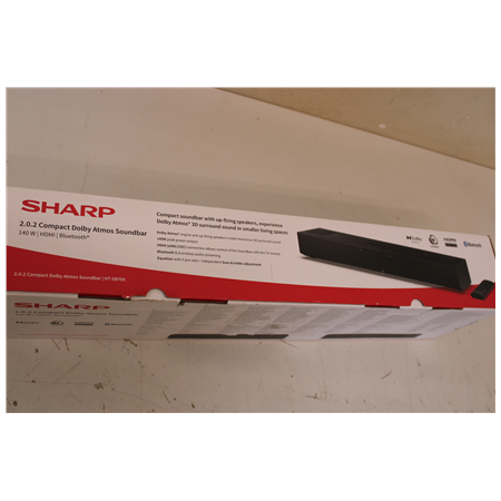 SALE OUT. | SALE OUT. | Sharp | 2.0.2 Compact Dolby Atmos Soundbar | HT-SB700 | 140 W | DEMO | Bluetooth | Black | Wireless conn