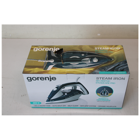 SALE OUT. Gorenje SIH2800TQC Steam Iron, Water tank 0,4 L, Continuous steam 35 g/min, Turquoise/White | SALE OUT. Gorenje Steam