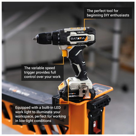 Batavia B.V. 18V Drill Driver - Without Battery and Charger in BMC