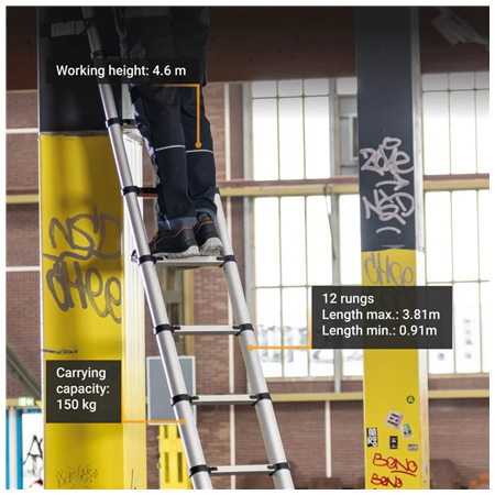 Batavia B.V. | Giraffe PRO Telescopic Ladder 3.81 m