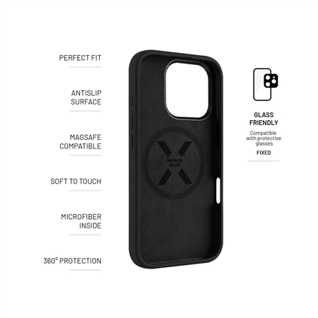 Fixed Back cover | Apple | iPhone 17 | Liquid silicon | Black | MagFlow