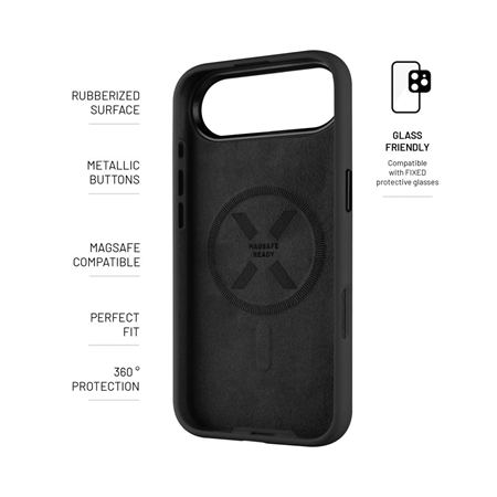 Fixed MagFlow | Back cover | Apple | iPhone Air | Liquid silicon | Black