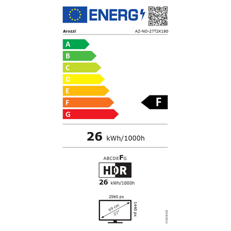 Arozzi | Nova | 27 " | IPS | QHD | 16:9 | 180 Hz | 1 ms | 2560 x 1440 pixels | 350 cd/m² | HDMI ports quantity 2 | Purple