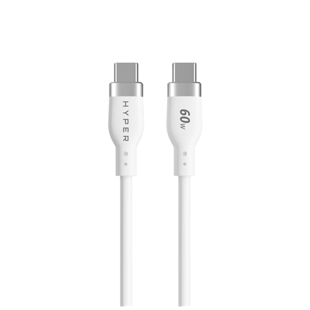 Hyper HyperJuice USB-C Silicone Charging Cable, 1.5 m, White | HJ4011WHGL