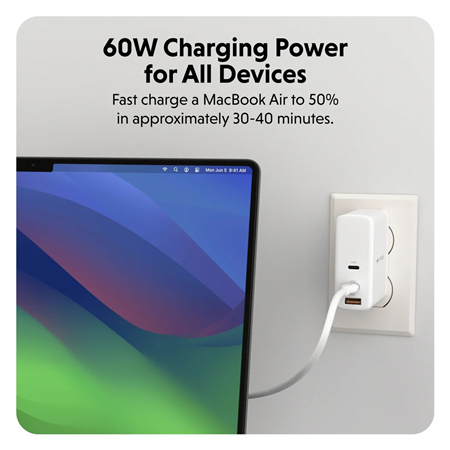 Hyper HyperJuice USB-C Silicone Charging Cable, 1.5 m, White | HJ4011WHGL