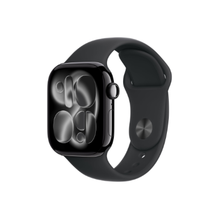 Apple Watch Series 11 GPS 42mm Jet Black Aluminium Case with Black Sport Band - S/M | Apple