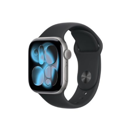 Apple Watch Series 11 GPS + Cellular 42mm Space Grey Aluminium Case with Black Sport Band - S/M | Apple