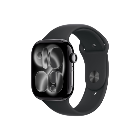 Apple Watch Series 11 GPS 46mm Jet Black Aluminium Case with Black Sport Band - M/L | Apple