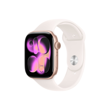 Apple Watch Series 11 GPS 46mm Rose Gold Aluminium Case with Light Blush Sport Band - S/M | Apple