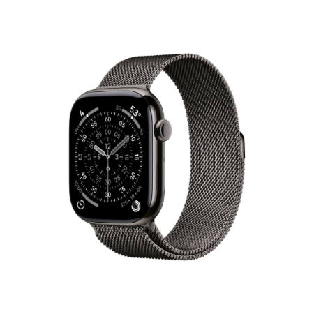 Apple Watch Series 11 GPS + Cellular 46mm Slate Titanium Case with Slate Milanese Loop - M/L | Apple