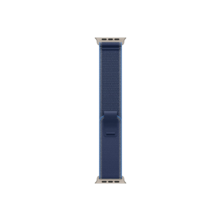 Apple | 49mm Blue/Bright Blue Trail Loop - S/M - Natural Titanium Finish