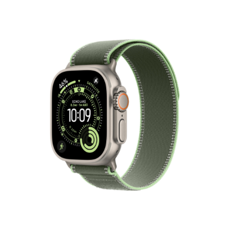 Apple 49mm Green/Neon Trail Loop - S/M - Natural Titanium Finish | Apple
