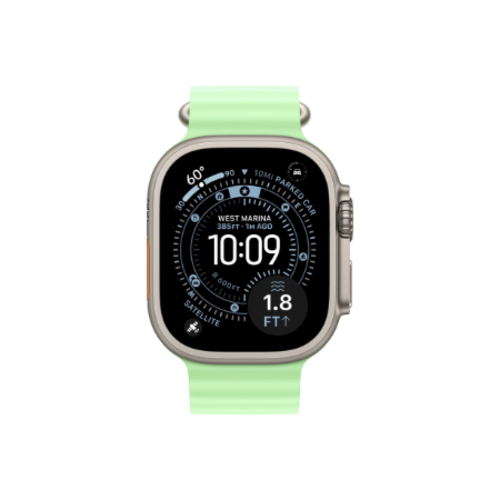 Apple 49mm Neon Green Ocean Band - Natural Titanium Finish | Apple